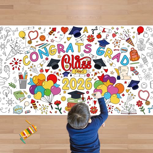 OHOME Graduation Giant Coloring Poster/Tablecloth -...
