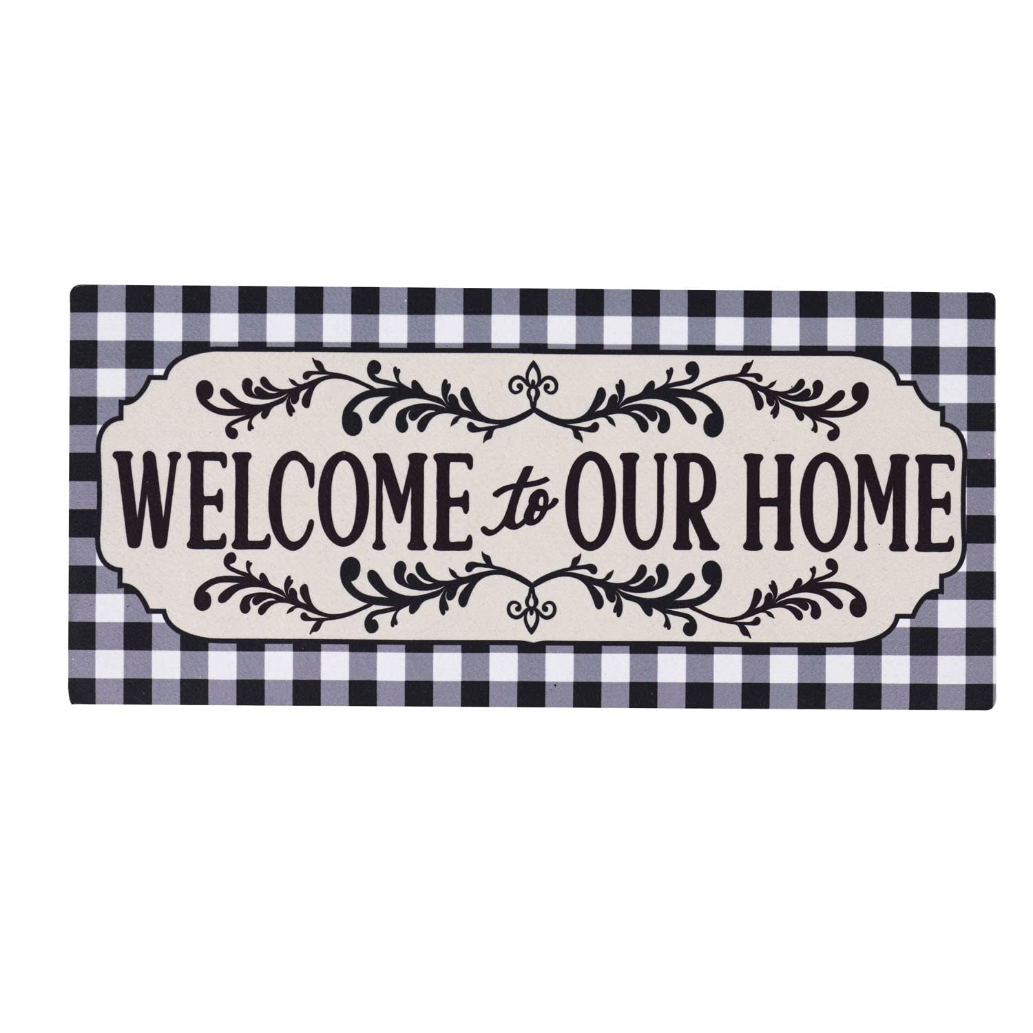 Cypress Home Evergreen Sassafras Classic Welcome Home Interchangeable Entrance Doormat | Indoor and Outdoor | 22-inches x 10-inches | Non-Slip Backing | All-Season | Low Profile | Home Decor