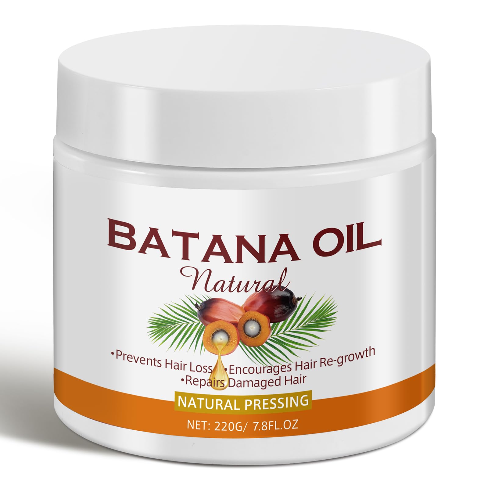 Batana Hair Oil 220g, Aceite de Batana para Cabello, Cejas y Pestañas, Natural Prensado en Frío, Aceite para el Crecimiento del Cabello para Hombres Mujeres