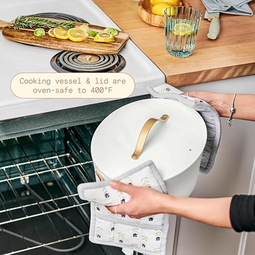 Miniatura 5 de Hermosa olla eléctrica 10 en 1, capacidad de 6 cuartos de galón, 7 funciones preestablecidas, salteado, cocción lenta, estofado, vapor, apto para