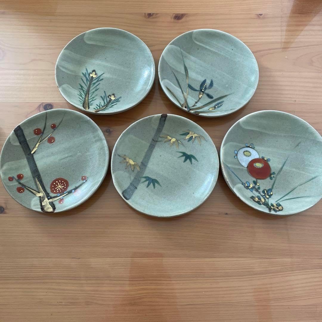 角谷英明 青白磁 渦文 盛皿 共箱 父:角谷一圭 角谷英明青白磁渦文盛皿