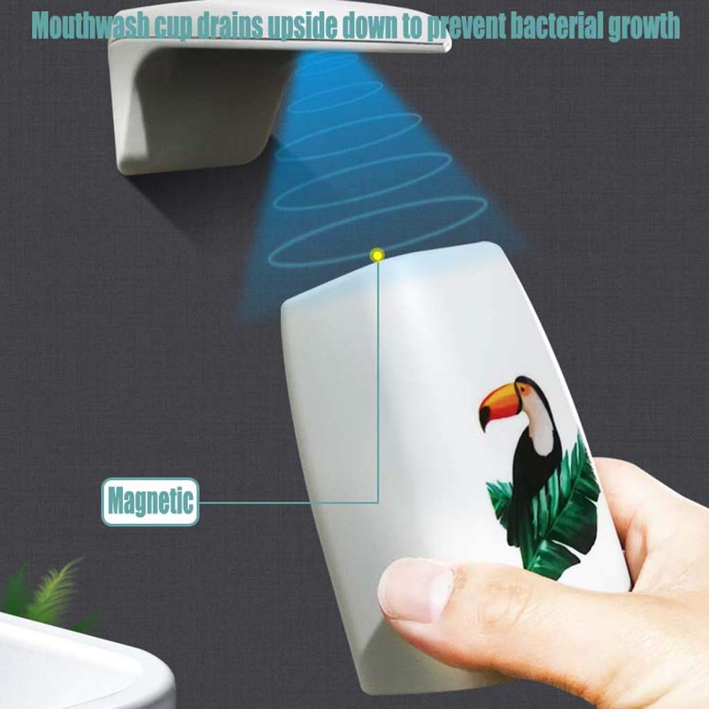 TJH Esterilizador de Cepillo de Dientes eléctrico Inteligente, Caja de Almacenamiento de Cepillo de esterilización UV, Exprimidor de Pasta Dental montado en la Pared -Instalación sin Perforaciones