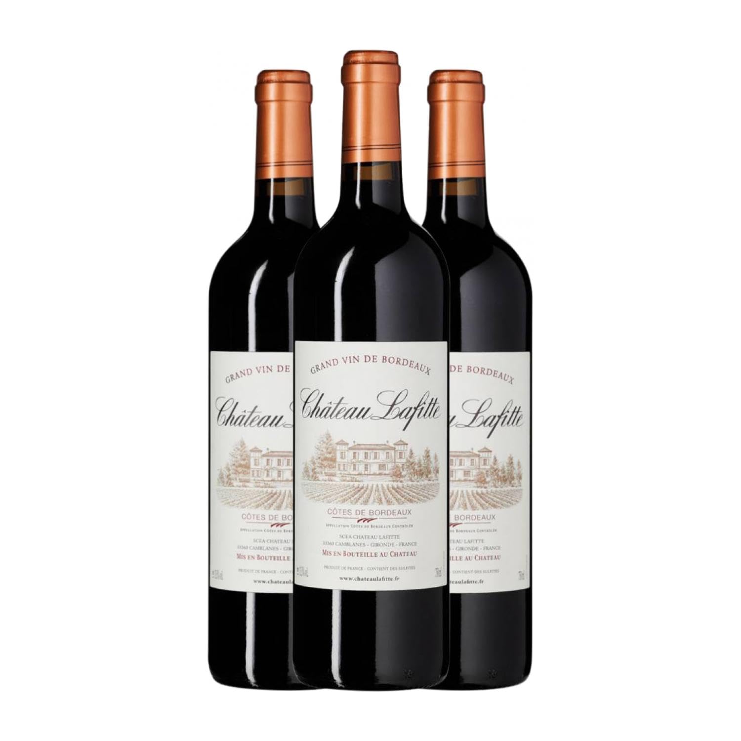Max et Philippe Mengin. Château Lafitte Côtes de Bordeaux 75 cl Vino tinto (Caja de 3 Botellas de 75 cl)