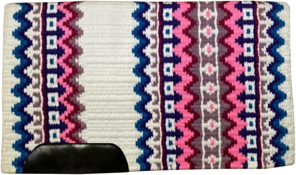 HUMAYL Saddlery Saddle Pad/Blanket for Horses Western Show Horse Saddle Blanket New Zealand Design Handmade Wool Saddle Blanket Top Wool Saddle Pad Regular Size : 34" L x 36" W x 1" inches PAD0112