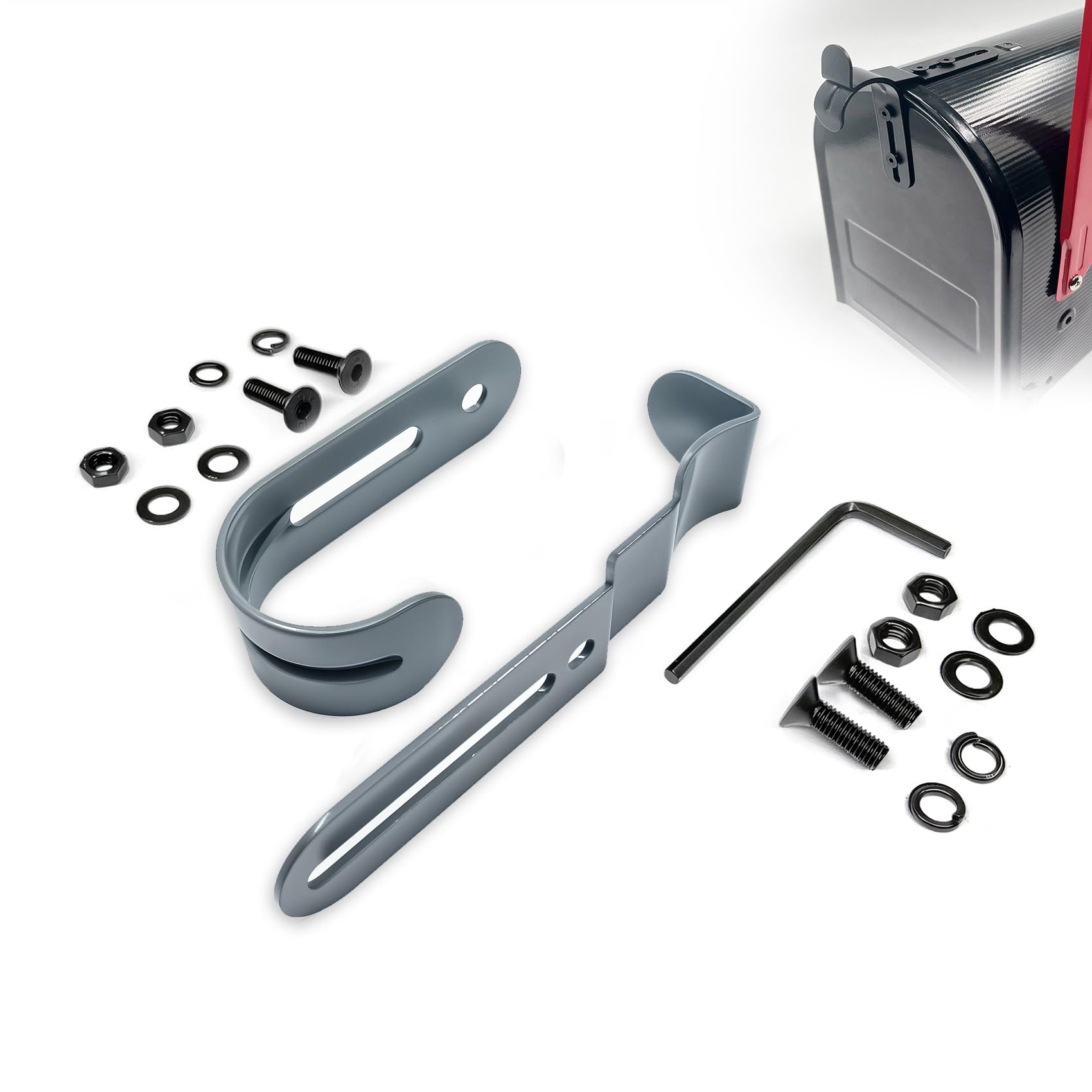 Thickened Mailbox Latch and Handle Kit,Mailbox Latch Replacement Kit,Secure Replacement Parts for Repairing Mailbox Door latches, Easy to Install and with a Solid and Durable Structure. (Gray)