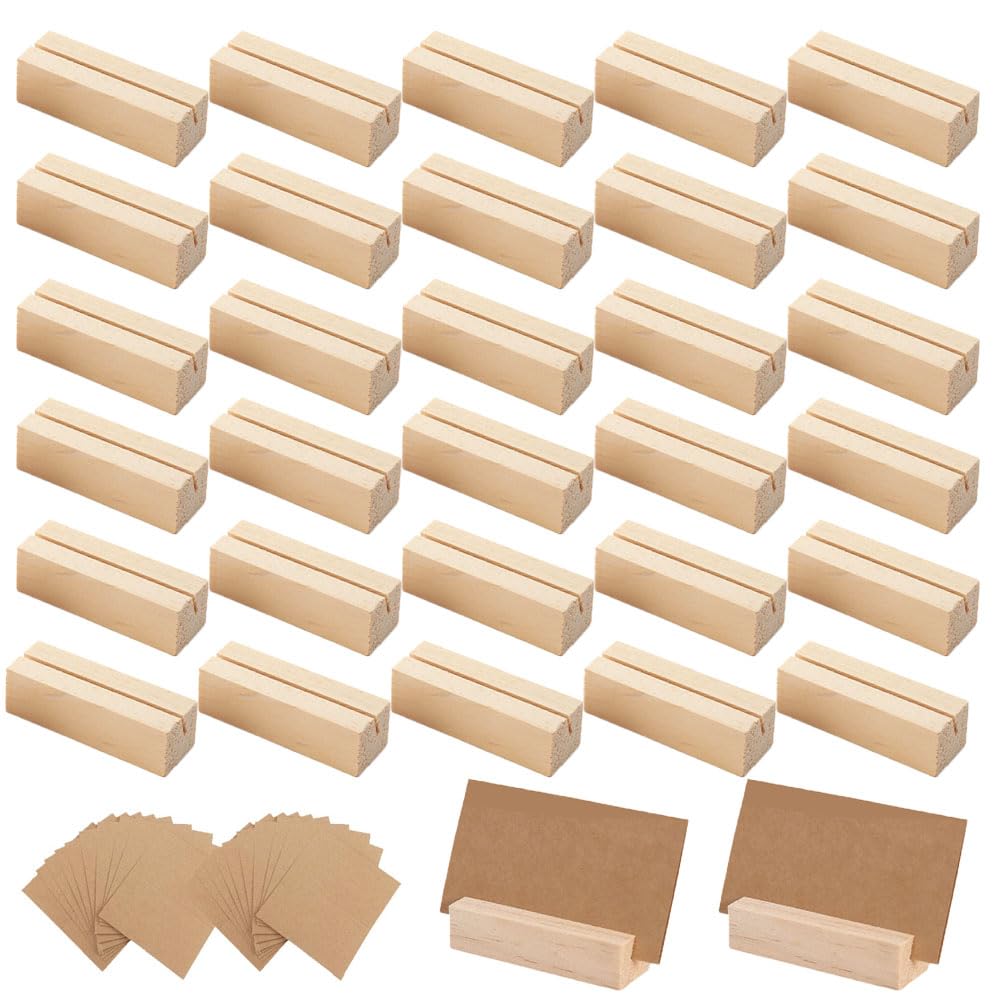 30 soportes para tarjetas de madera, soporte para tarjetas de mesa, soporte para tarjetas, soporte para tarjetas de mesa, soporte para tarjetas postales, soporte para fotos para bodas, restaurantes