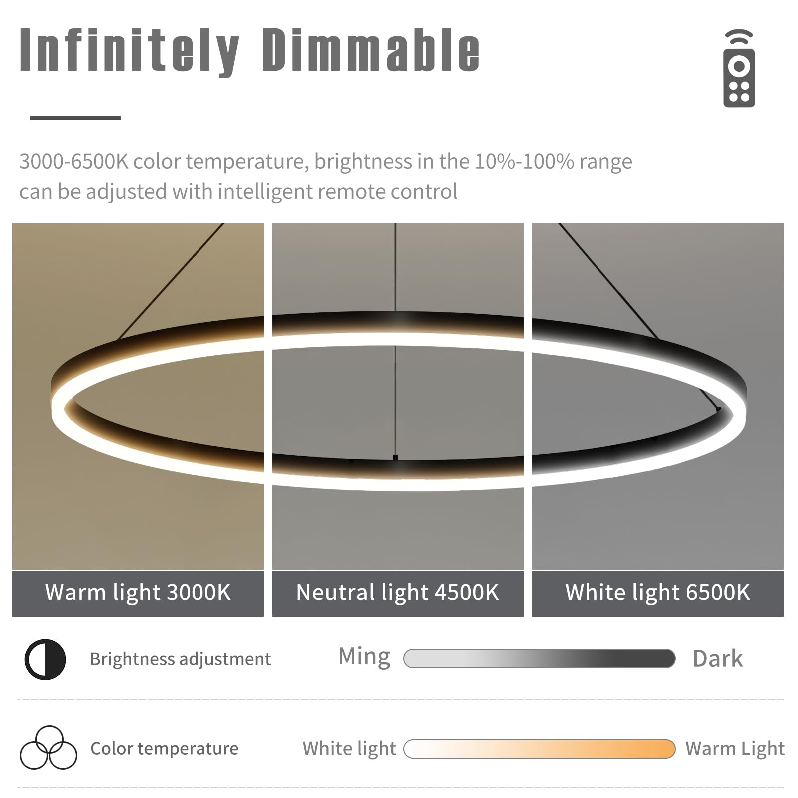 Mikeru 40cm Round Dining Table Pendant Lights - Image 4