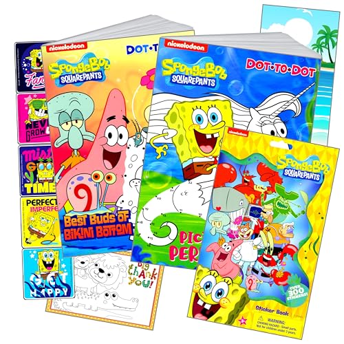 Image of Spongebob Squarepants Coloring and Stickers Activity Set with Coloring Books, Sponge Bob Stickers, and More