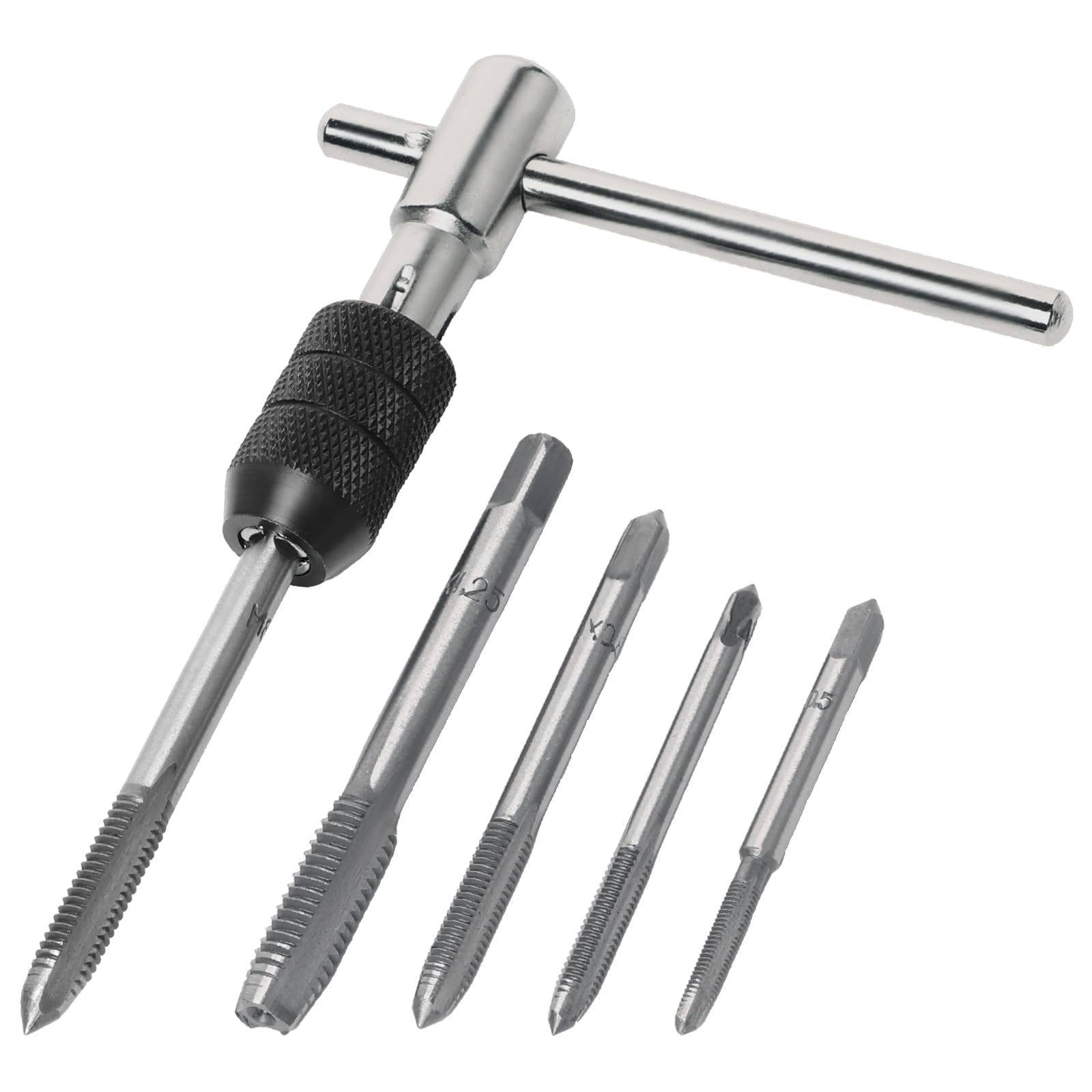 FyMosem Tap Wrench Tool Kit with 5Pcs Thread Taps M3 M4 M5 M6 M8