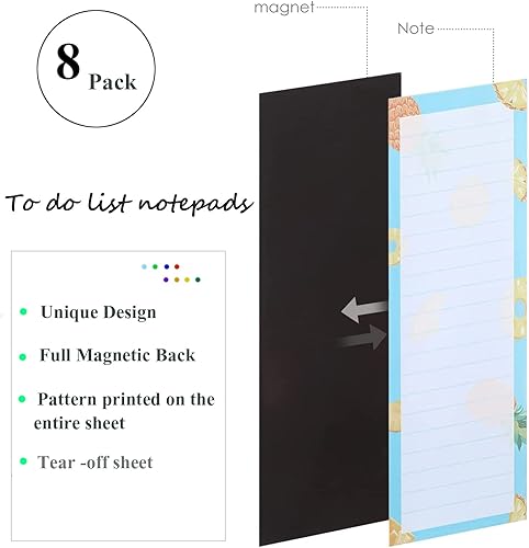 Miniatura 2 de amassan Cuaderno de bolsillo de metal y bloc de notas magnético, bloc de notas para lista de comestibles, lista de tareas, listas de compras,