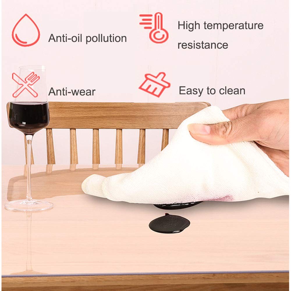 Copri Scrivania Trasparente，Impermeabile e Lavabile Tre spessori Tovaglietta in Vinile di Dimensioni Personalizzate per Cucina, Soggiorno e Ufficio (Clear-3.0mm,70x120cm)