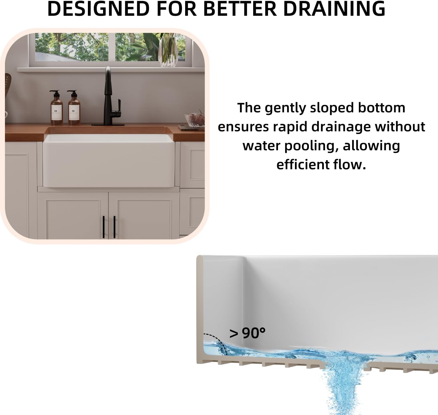 30 Inch Apron Front Farmhouse Sink, Los Flexi Durable Fireclay Farm Sinks For Kitehen, 30"W×18"D Single Bowl Basin, White Apron Sink With Stainless Steel Bottom Grid And Strainer Included