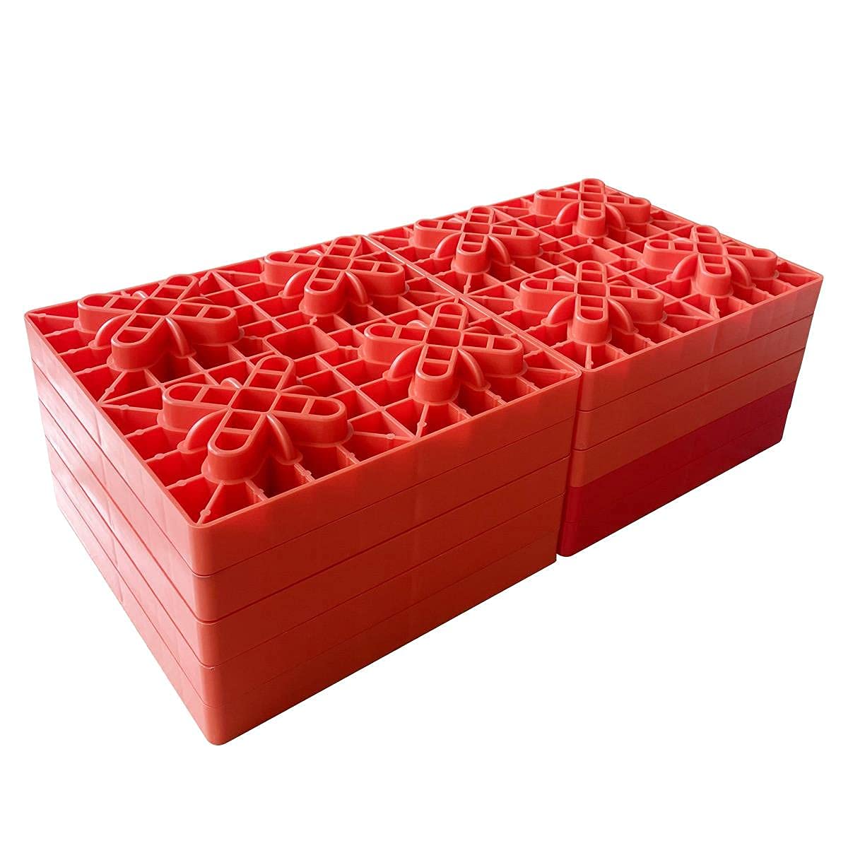 KATSU Tools 10 Pièces Blocs en Plastique de Nivellement de Caravane Robustes, Bloc de Support de Roue de Voiture Idéaux pour Niveler les Roues Simples et Doubles, les Niveleurs de Camping-car