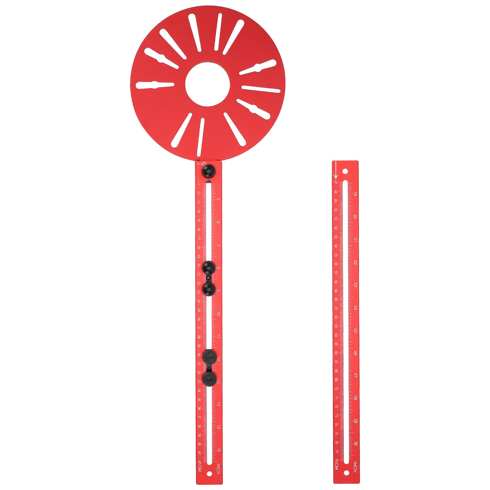 Fraise circulaire avec rail - Échelle précise - Diamètre de 50 à 152 cm - Montage polyvalent - Compatible défonceuses - Tige