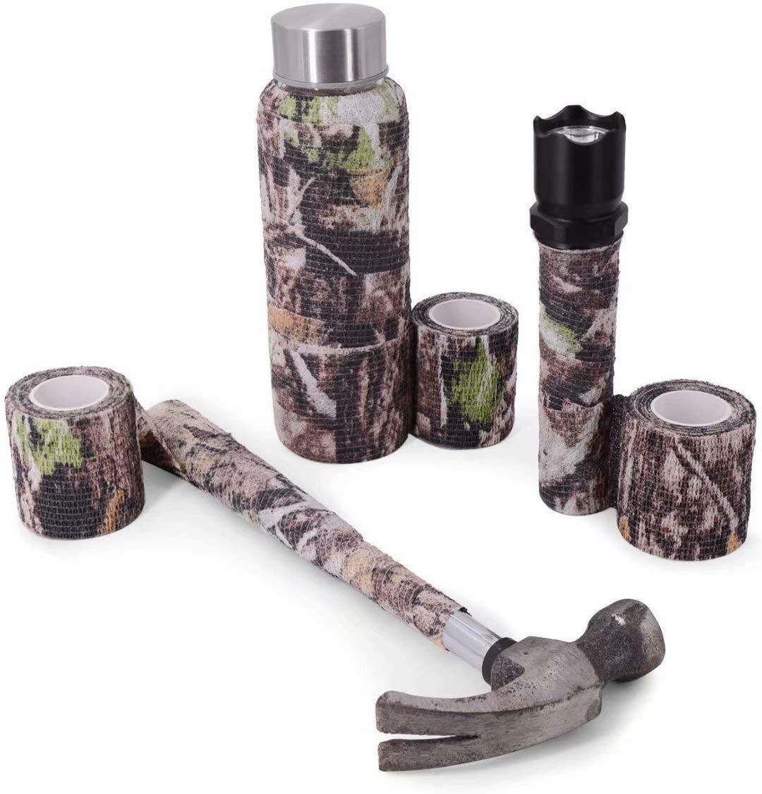 Camo Wrap Tape, Nastro Mimetico invisibileper Militare, Benda Autoadesiva coesive, Bendaggio Elastico Adatto per Campeggio all'aperto, Fotografia, Caccia, 5-Pack