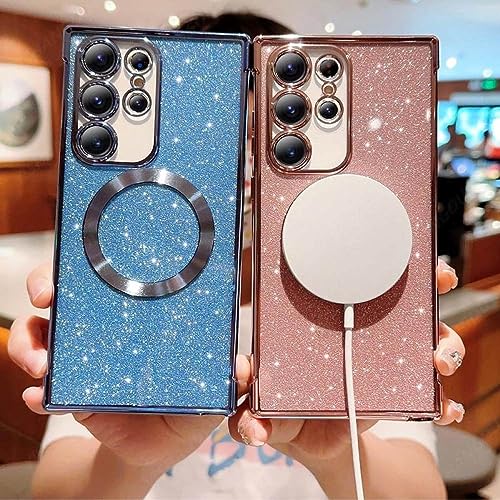 Coque de luxe pour Samsung S23 Plus compatible charge à induction éclat paillettes - 5