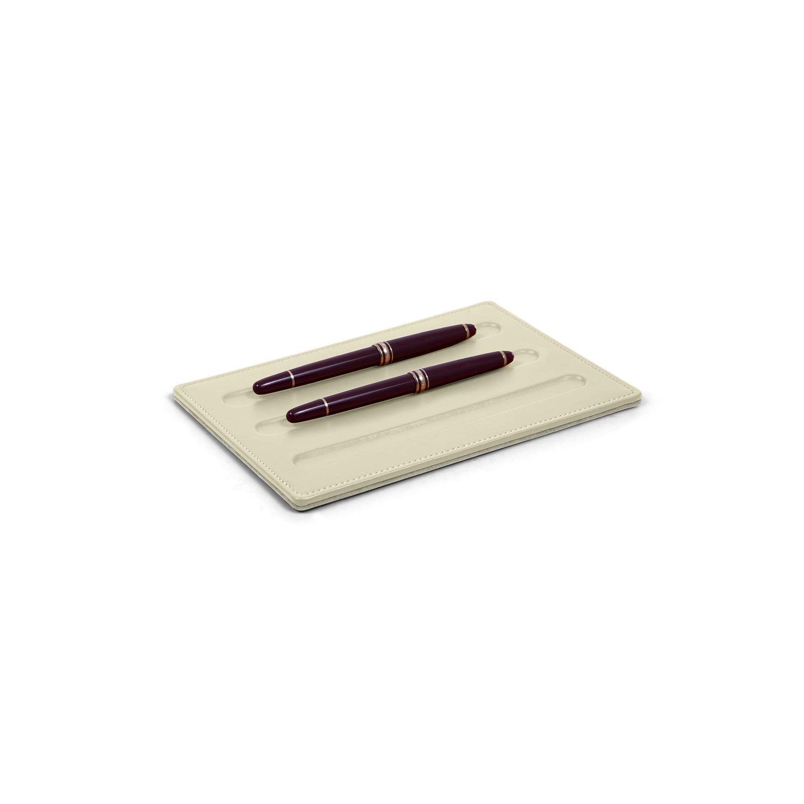 Lucrin - Pen Tray-3 pens (7.9 x 5.5 inches) - Off-White - Genuine Leather
