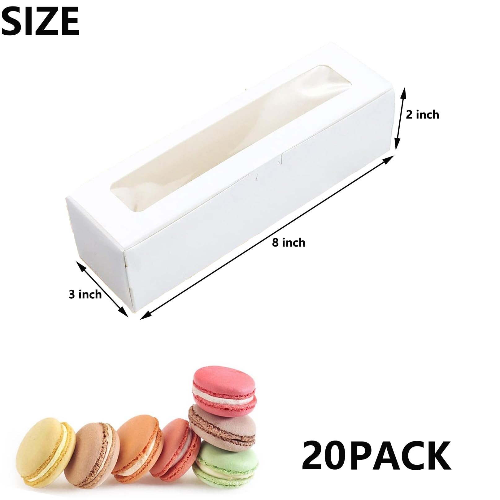 Buy Xuwzenkl Macaron Boxes for 6 to 10 Macarons, 20 Pack 8x3x2