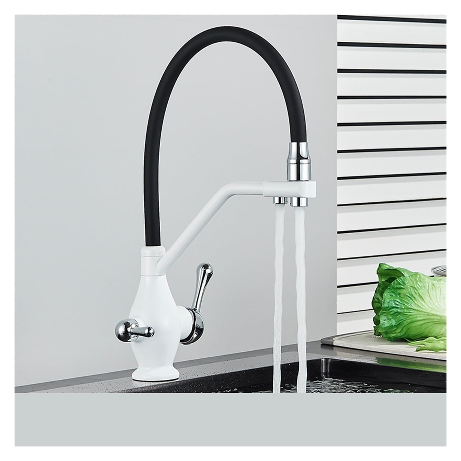 YJYJY Faucet Matte Black Filtered Kitchen Water Filter Kitchen Faucet Spout Filter Faucet Mixer 360 Rotation Purification Feature Faucet tap