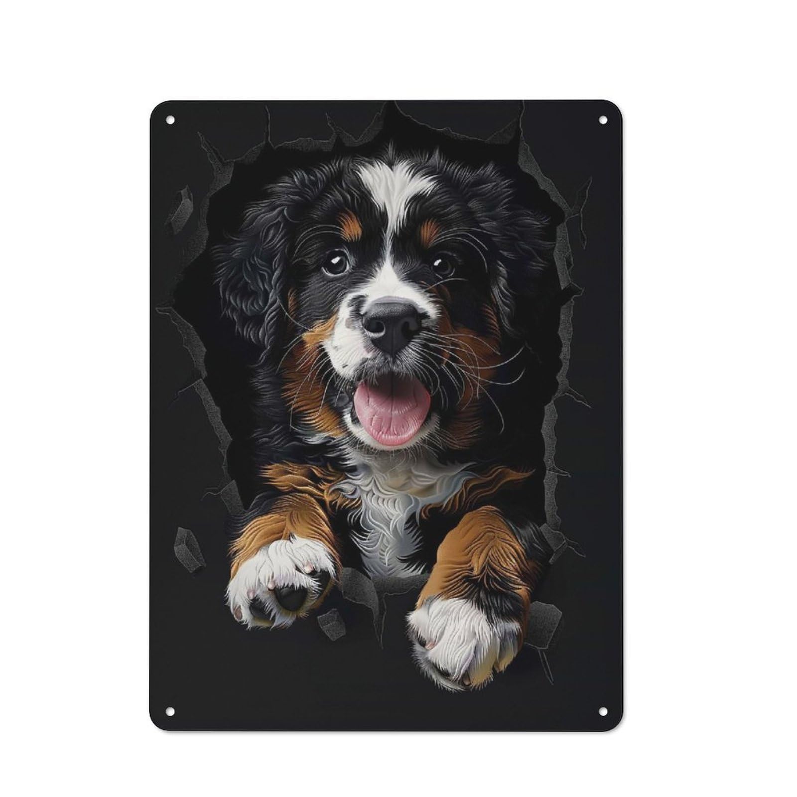 Junmoney Style-19 Bernese Mountain Dog Rustic Tin Sign 40X30cm For Garden Room Or Summerhouse, For An Autumn Wall Display In Garden Room And Summerhouse