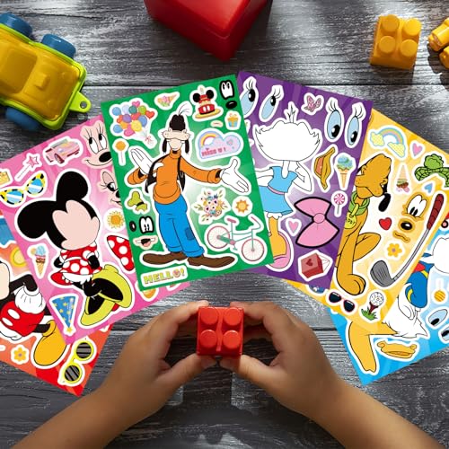 36PCS Mouse Make a Face Stickers, DIY Mouse Party Supplies Favors Make Your Own Stickers Mixed and Matched with Different Designs Characters for Birthday Gifts Class Reward Book Decor 13+ - Image 6