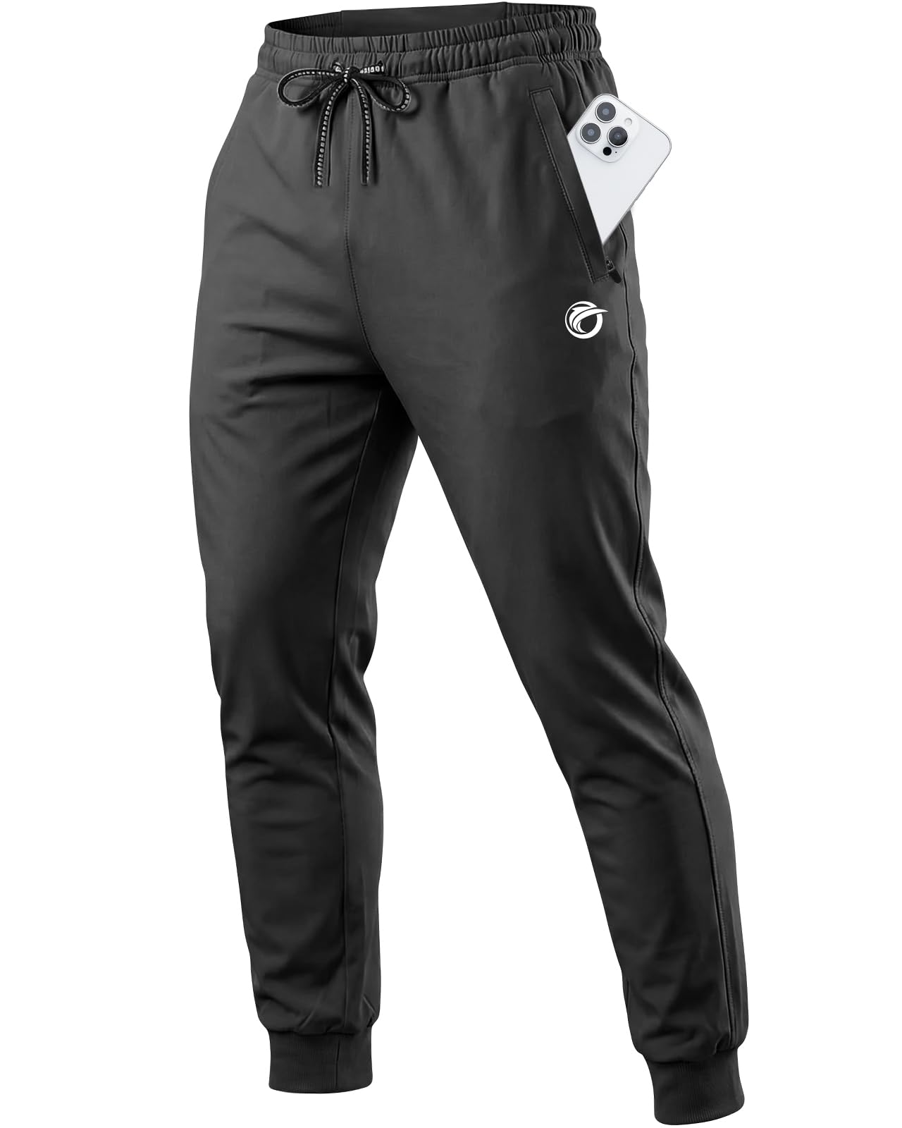 CANGHPGIN Mens Athletic Joggers with Zipper Pockets Lightweight Gym Sweatpants Men Stretch Workout Track Pants Jogging