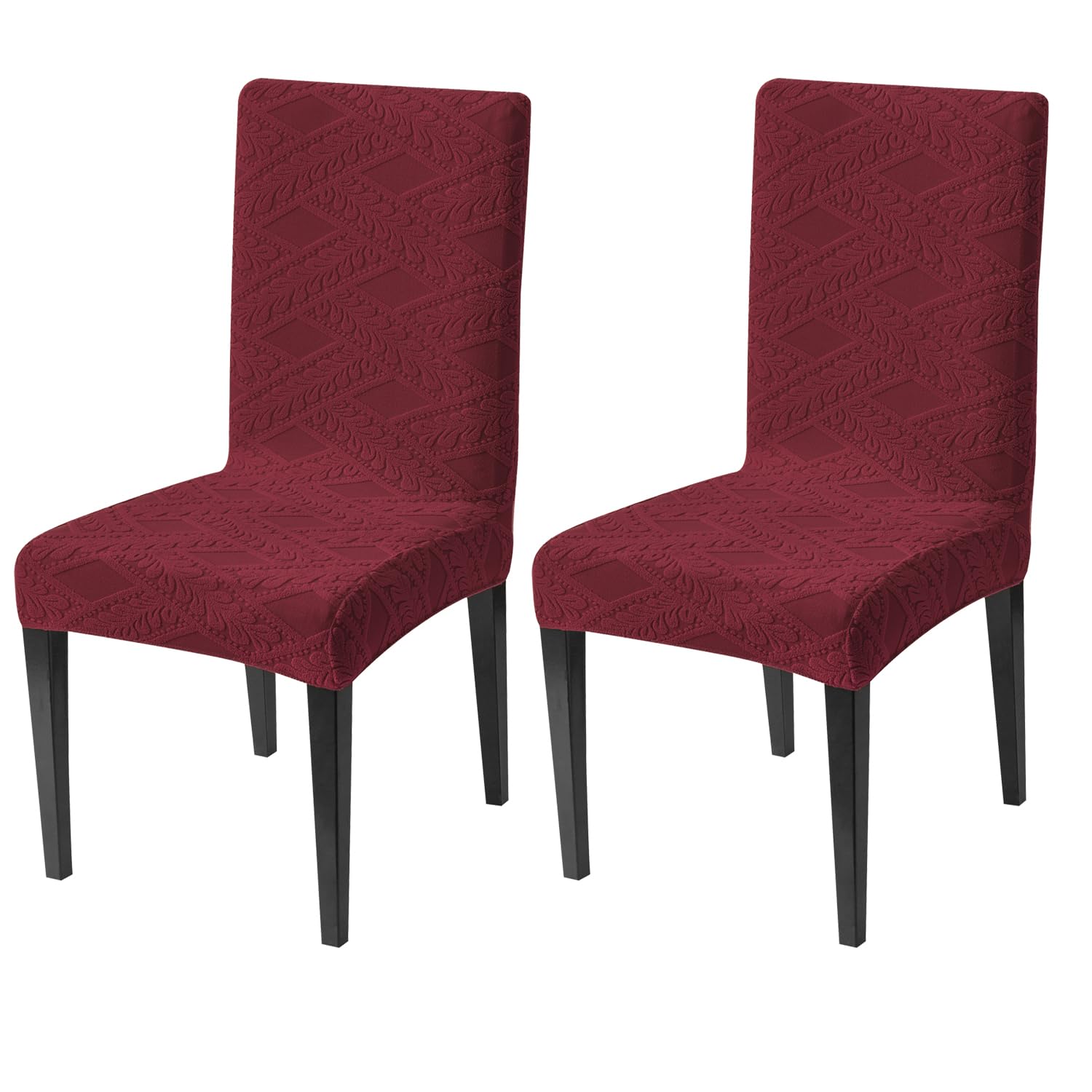 Stretchable Chair Covers - Green Jacquard Dining Covers -11