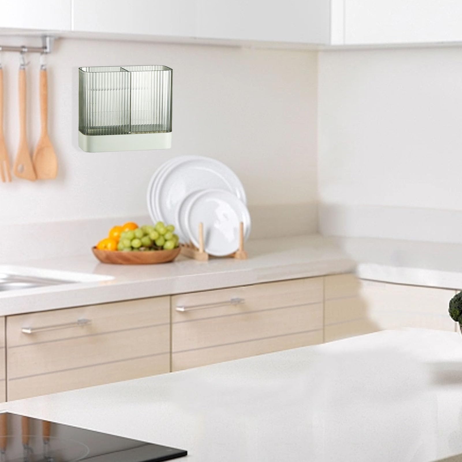 Chopsticks Rack Plastic Utensils Holder Wall Mounted Multifunctional Drying Rack for Kitchen Storage ABS AS Material 140 x 159.95 x 78.56mm