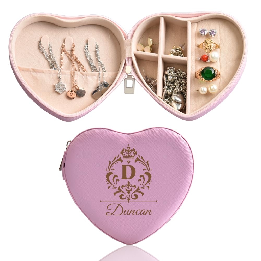 Personalised Women's Jewellery Box, with Name and Initial, Jewellery Organiser for Rings, Necklaces, Earrings, Custom Gifts for women, Friend, Her, Daughter, Bridesmaid