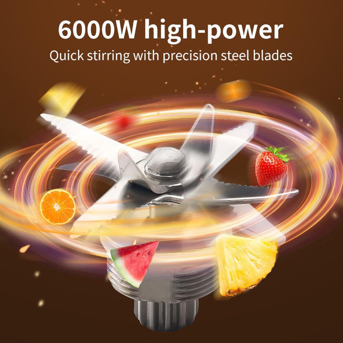 SOKANY SK-999 Mélangeur vertical 2 en 1 de 6000W, mélangeur à haut rendement doté de 15 vitesses [2,5 l de machine à smoothies et moulin à café], fonction de broyage de glace, fonction d'autonettoyage
