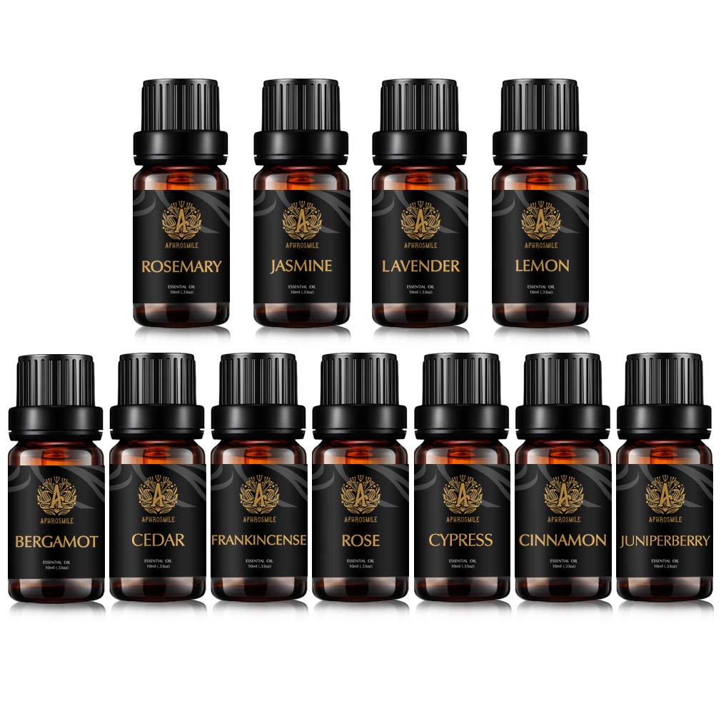 Aromatherapie Bergamotte ätherisches Öl Set für Diffusor, 100% reine Wacholderbeere ätherisches Öl für Luftbefeuchter, 11X10ml Weihrauch ätherische Öle Set- Zimt, Rosmarin Öle...