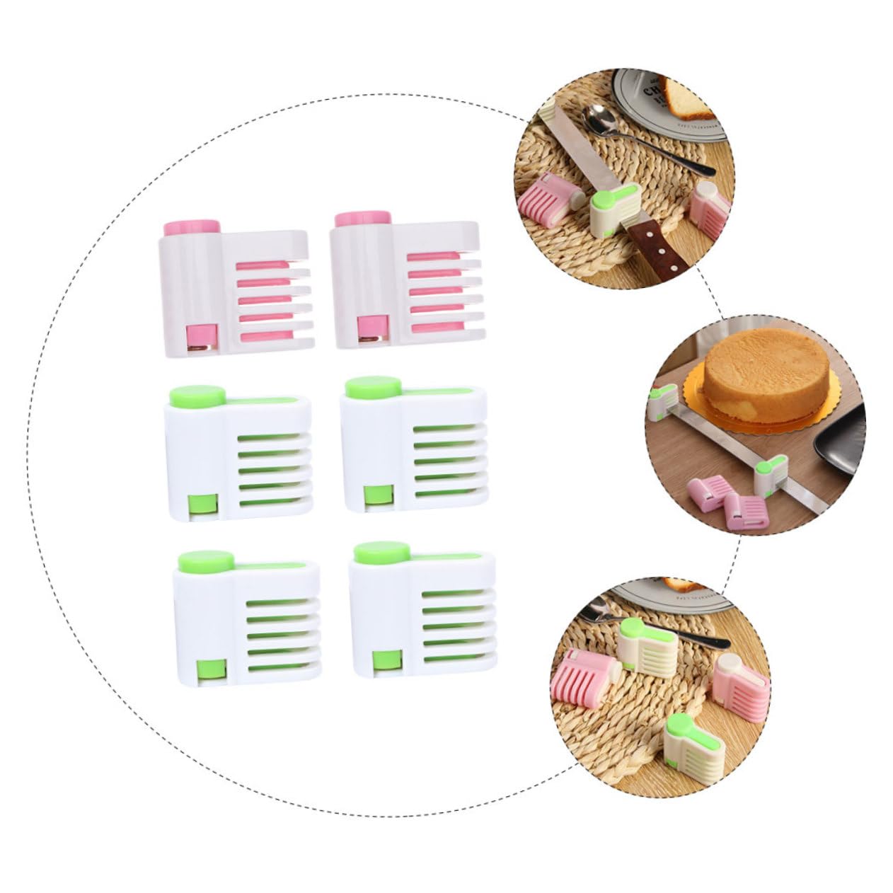 MOLUCKFU Non-slip Cake Slicer Leveling Tool Easy Install Compact Design Smooth Surface Random Color