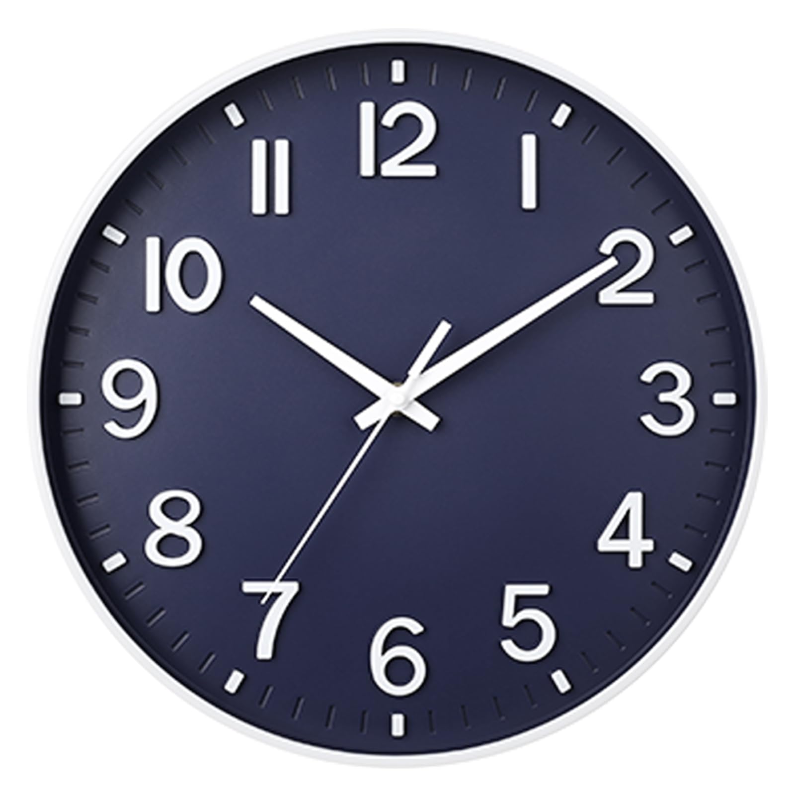 HZDHCLH Wall Clocks Battery Operated,Wall Clock Navy Blue,8 inch Wall Clock Silent Non Ticking Modern 3D Numbers for Kitchen Bedroom Living Room Office Classroom Decor