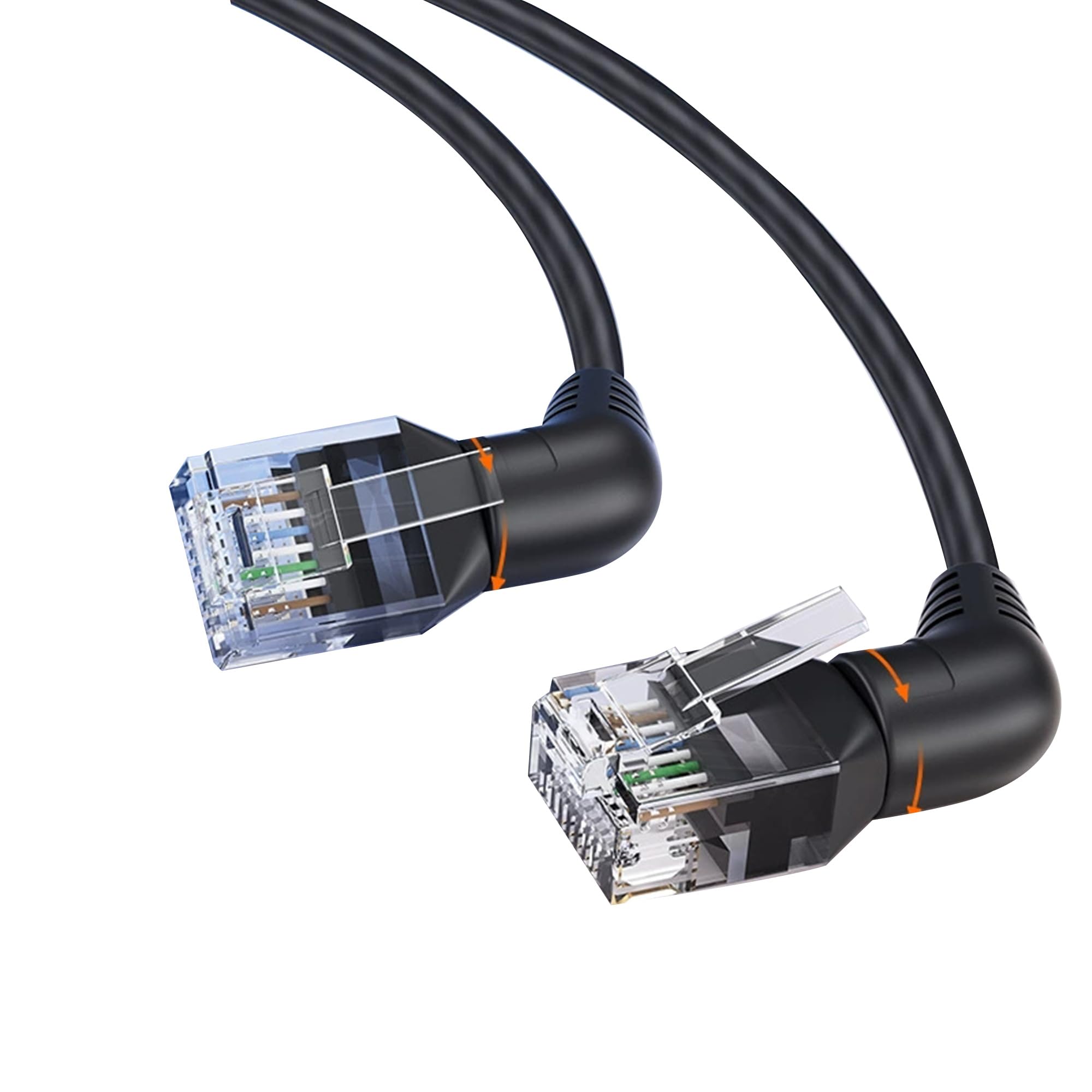Kabel Ethernet Cat6a 10 Gb/s RJ45 obrotowy kabel Ethernet obracany o 360 stopni RJ45 męski na męski kabel Ethernet do laptopów, routerów, drukarek itp. (1 m)