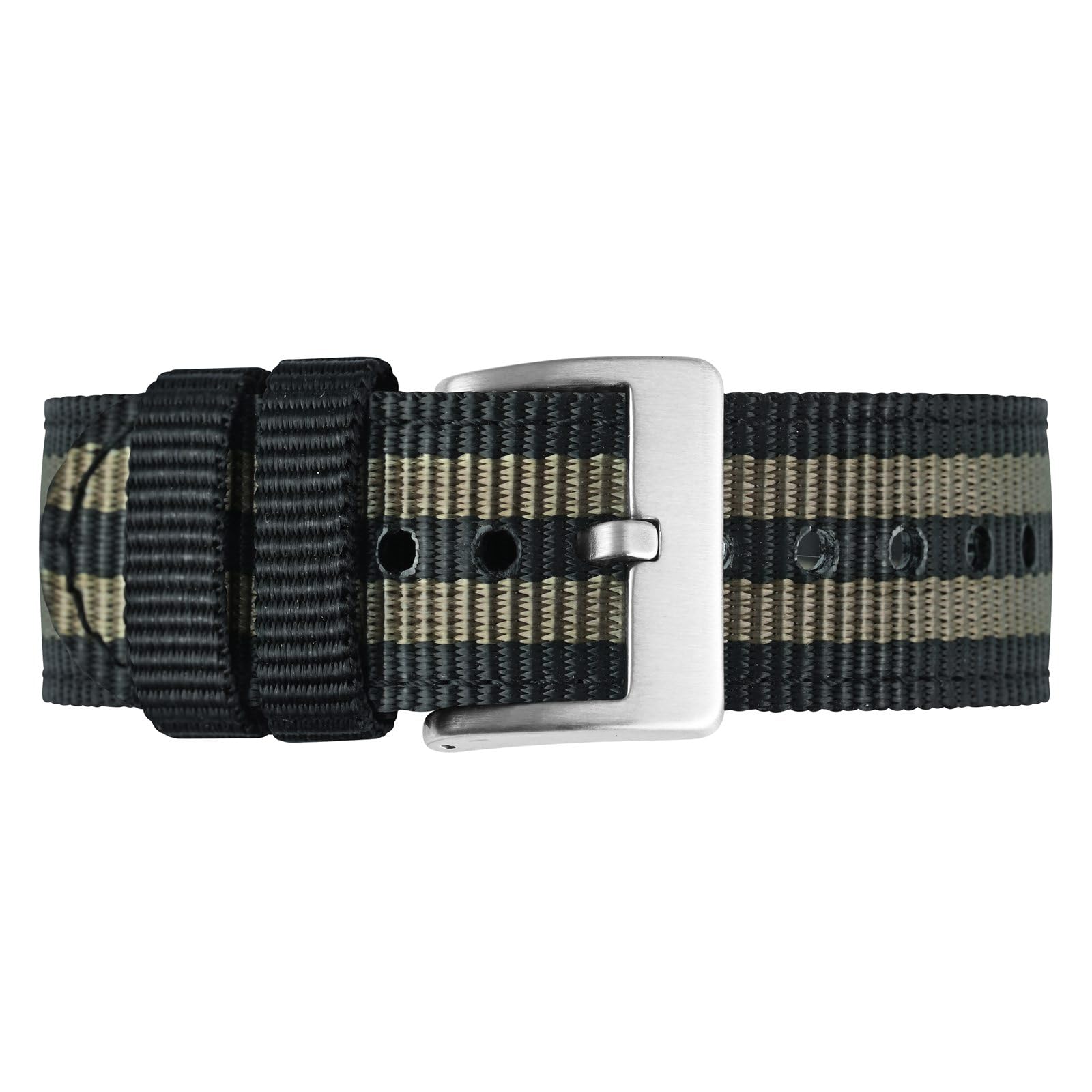 BISONSTRAP Correas de Nailon Militar, Correas de Reloj para Hombres, Liberación Rápida, Hebilla Cepillada, Ancho de Correa 18mm 19mm 20mm 22mm