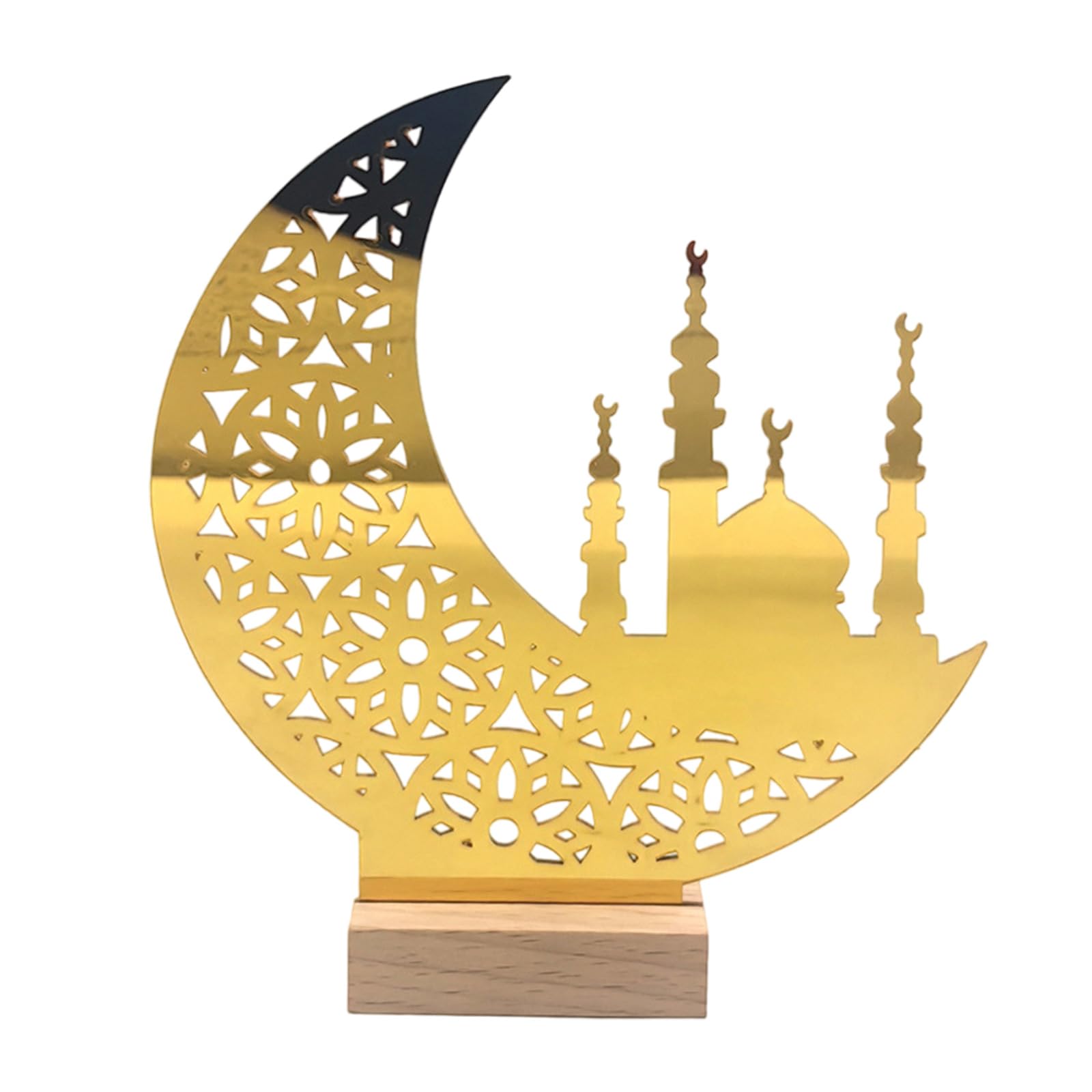 Kalttoy Eid Celebration Tabletop Ornament Acrylic Crescents Decoration for Ramadans and Festival Parties Religious Accessory Eid Mubaraks Ornament