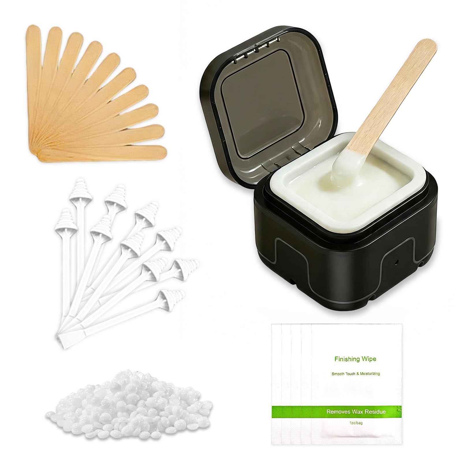 Nose Wax Kit for Men and Women with Mini Wax Heater,Black Nose wax kit with heater