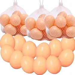 Conjunto 36 Ovos Falsos de Plástico para Indez de Galinha Poedeira - Estímulo de Postura e Organização de Ninho - Europio