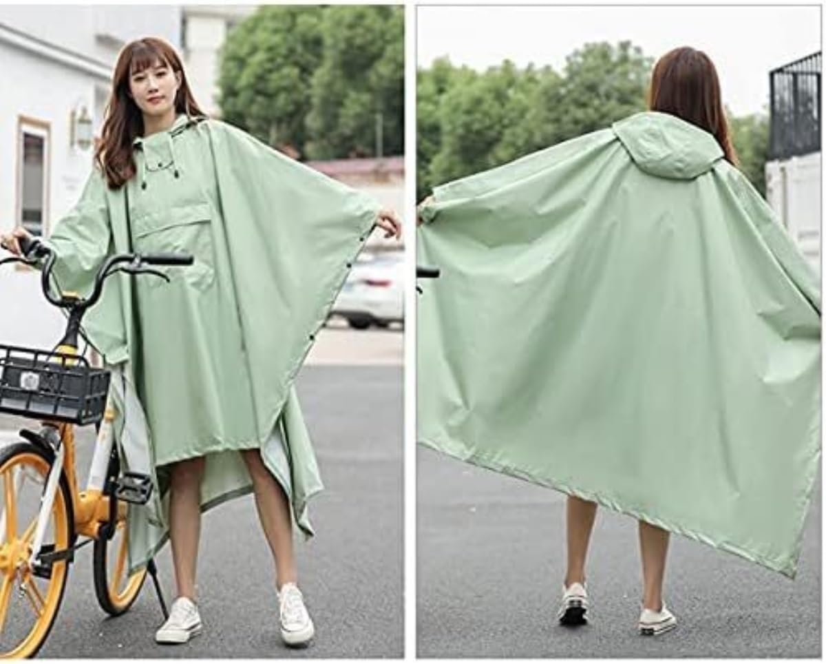 IRYZE Regenponcho Regenjacke Regenmantel Für Männer Und Frauen, Singles, Erhöht Dicker, Fahrrad, Lang, Ganzkörper Regenmantel Regencape (Color : Grün, Size : One size)