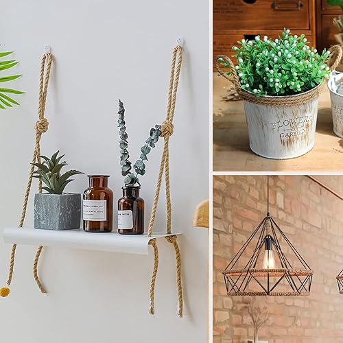 Miniatura 7 de Tenn Well Cuerda de yute de 12 pulgada, cuerda de hilo de 33 pies de grosor de 0.551 in para manualidades, jardinería, decoración del hogar,