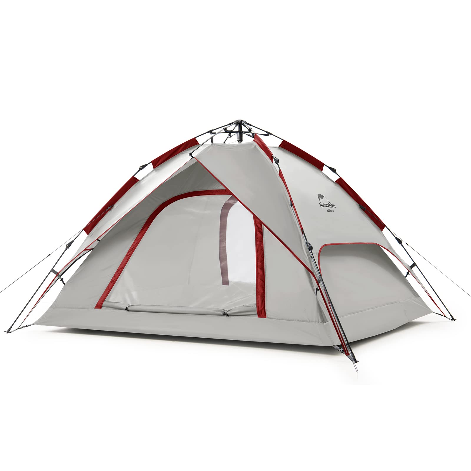 NaturehikePop Up Tent Automatic Tent Camping Tent 4 Person Tent Dome Tent Family Tent for Party Camping Climbing Traveling (4P Grey)