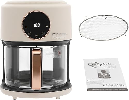 Freidora de aire de vidrio de 3.81 cuartos de galón, horno freidora de aire de 1200 W, freidora de aire visible de 360 con pantalla táctil digital y