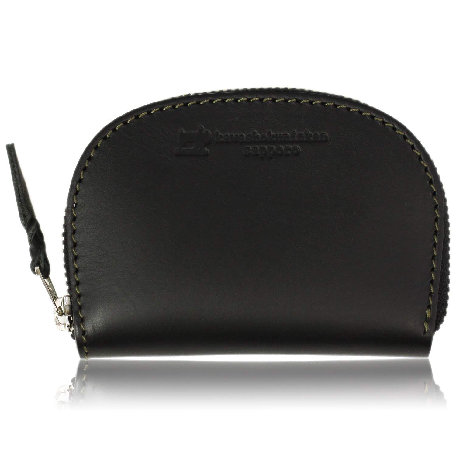 Sapporo Leather Craftsman Coin Purse Black Oiled Cowhide Made in Japan