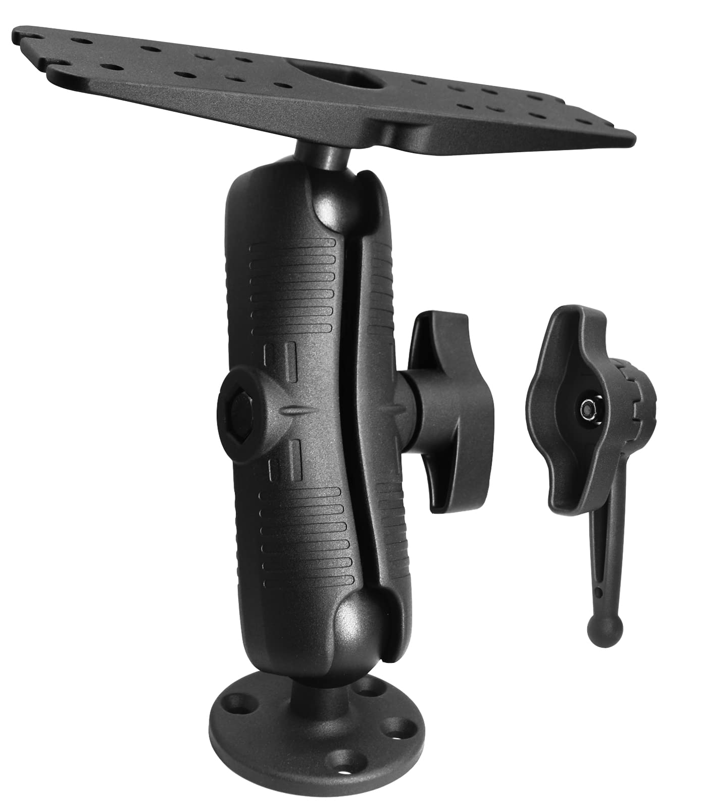WINDFRD 2.25" Ball Fish Finder Mount, Super Load-Bearing Marine Electronic Mount, Universal Mounting Plate with D Size Ball Adapters, Compatible with Garmin, Lowrance, Humminbird and More