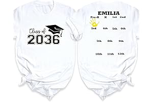 Custom Name and Year Class of 2034 Shirt Personalized for Kids