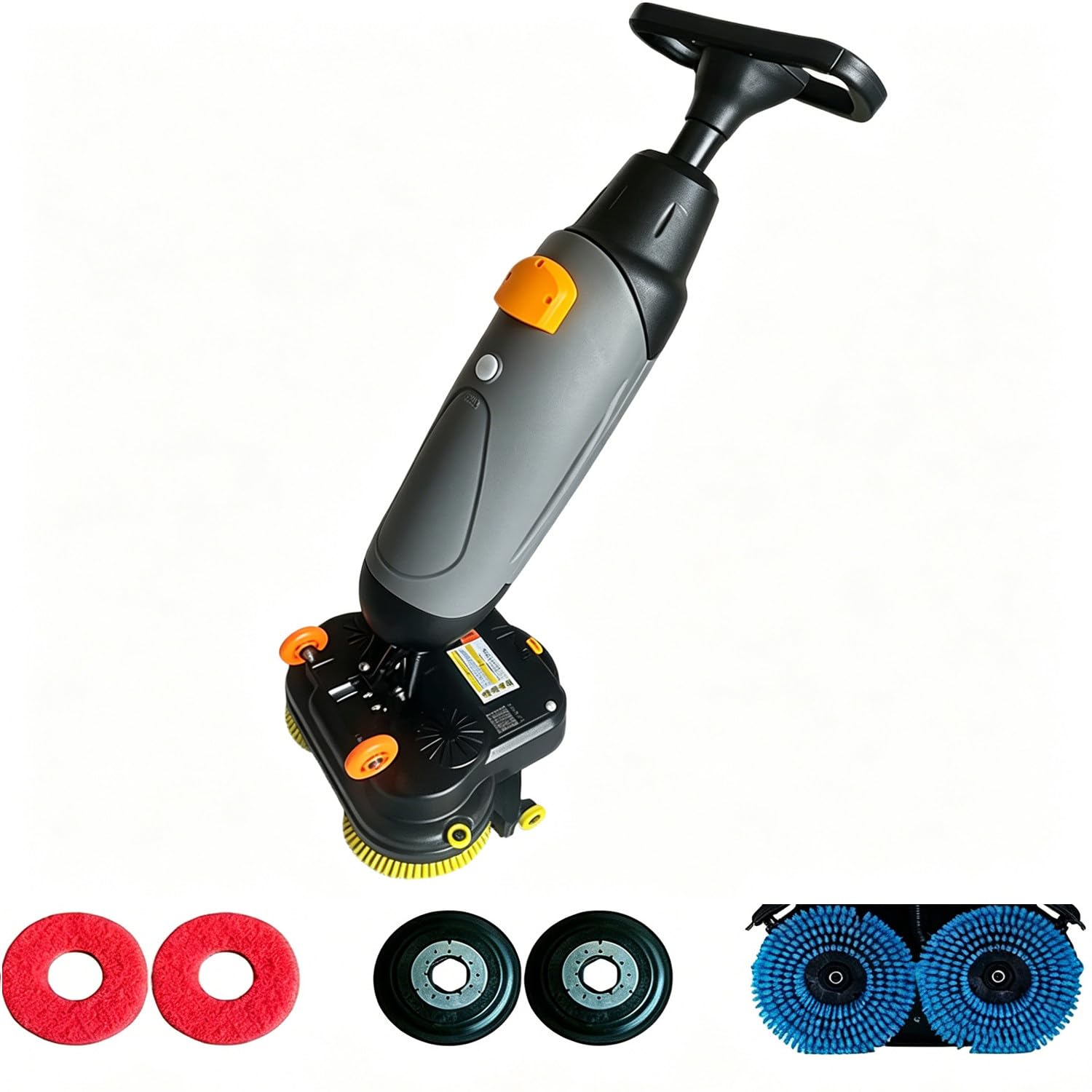 Cordless Automatic Floor Scrubber,90-120min Runtime 36v Lithium Battery Walk-Behind Floor Scrubber,17” Cleaning Width Commercial Floor Cleaning Machine for Tile,Concrete & Hardwood Floors Gray