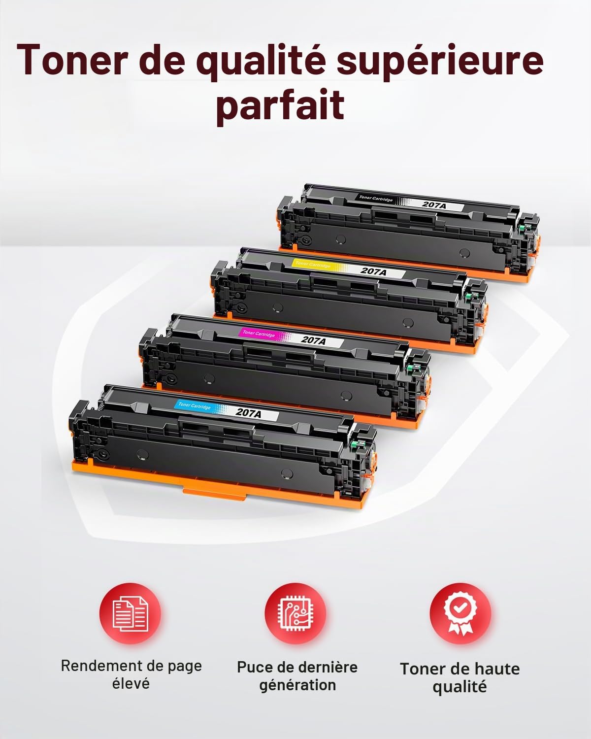 207A 207X avec Puce Cartouche de Toner Remplacement pour HP 207X 207A