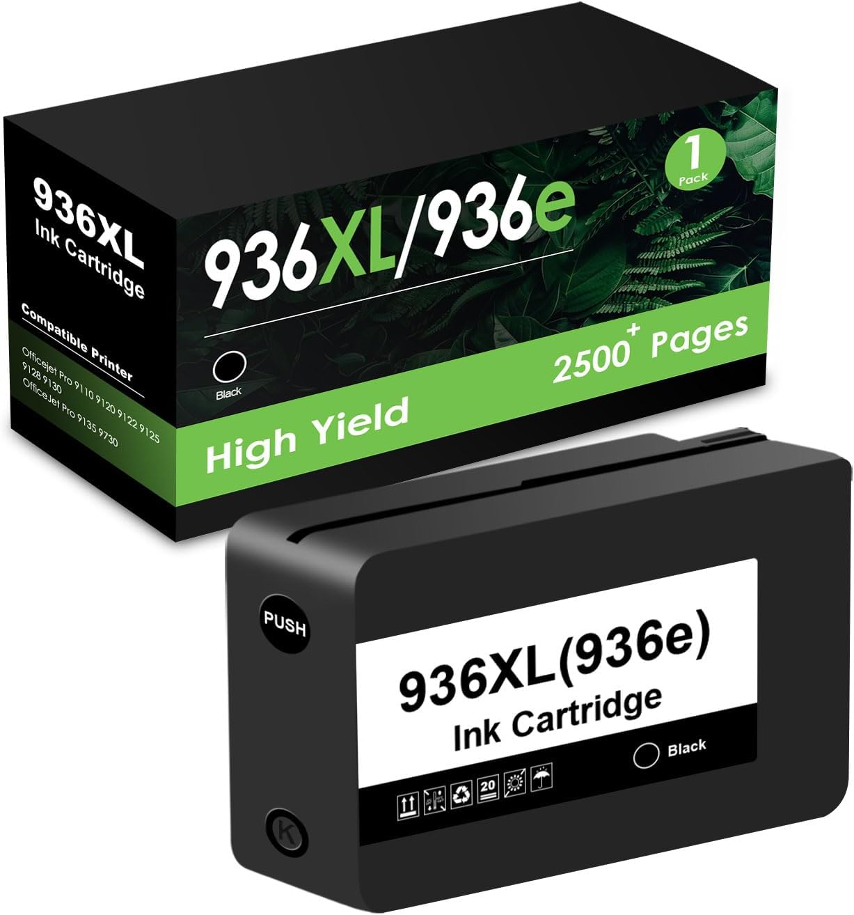 936e 936xl 1 Pack Remanufactured Ink Cartridges Replacement for HP 936XL 936 936 e for OfficeJet Pro OfficeJet Pro 9120e 9125e 9122e 9128e 9110b 9120b 9130b 9130e 9135e 9730e Printers (1 Black)
