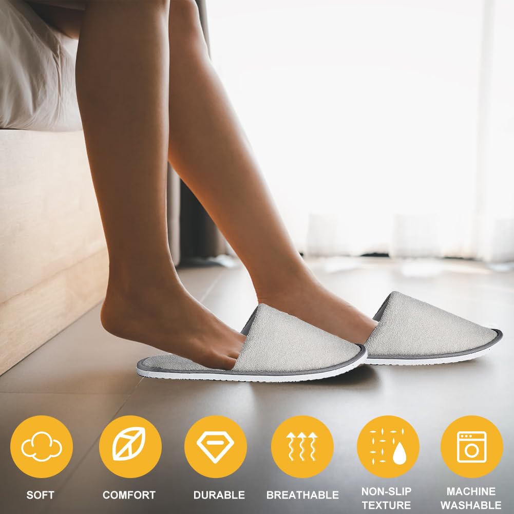 Pantofole hotel, Non Monouso pantofole ospiti lavabili Riutilizzabile ciabatte ospiti ciabatte da viaggio Anti-Slip pantofole