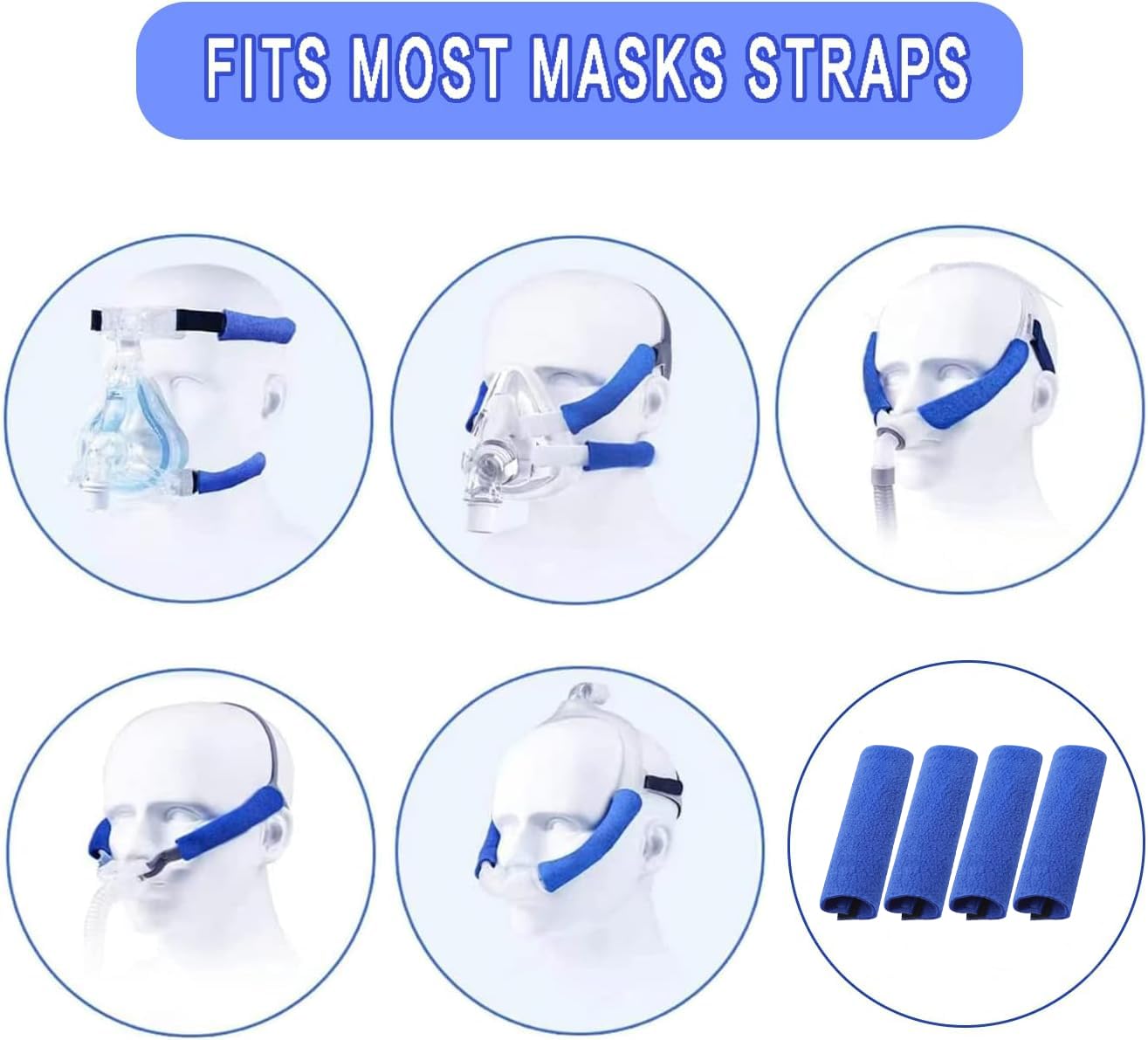 4er-Pack Satin CPAP Riemenabdeckungen - Weiche Polster Für CPAP Masken